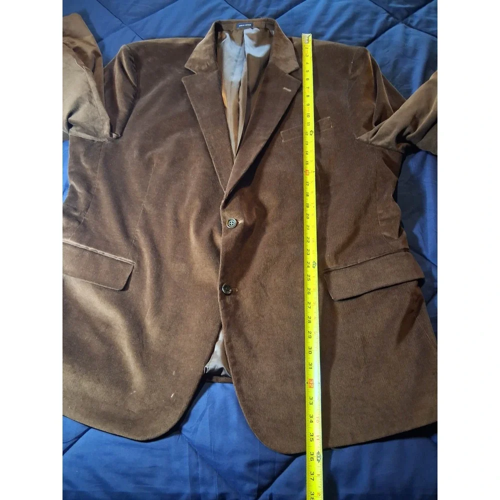 Stafford Brown Corduroy Blazer Elbow Patches Big & Tall 54L Sport Coat Mens